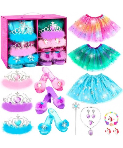 Princess Dress Up Shoes Set Girls Dress Up Toys Toddler Jewelry Boutique Kit 3 Themes of Unicorn Mermaid Ice Princess Costume...