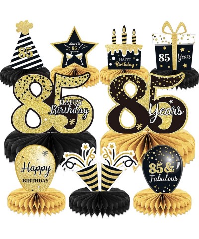 9 Pieces 85th Birthday decorations 75th birthday centerpieces for Tables Decorations Cheers to 85 Years Honeycomb Table Toppe...