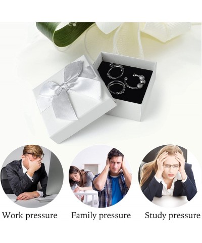 3 Pcs Anxiety Rings for Women Adjustable Rings Fidget Ring with Beads Stress Relieving Rings for Jewellery with Bow Gift Box ...