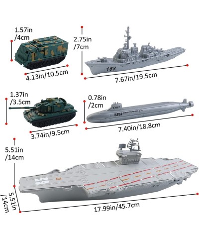 Aircraft Carrier Toy with Scale Model Warplanes Warships Military Vehicles Battleship Helicopter Planes Trucks Tank Army Men ...