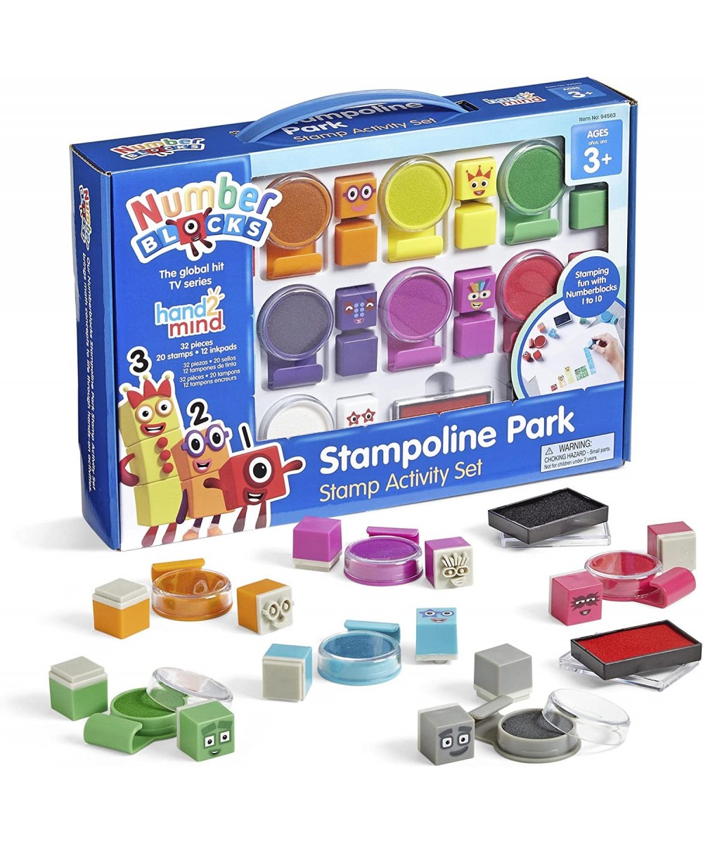 Numberblocks Stampoline Park Stamp Activity Set Washable Ink Reusable Stamps Numberblocks Toys Stamp Set for Kids Stamp Ink P...