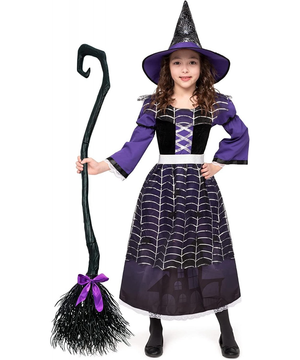 Girl Wicked Witch Costume Spider Web Skirt with Hat for Toddler Halloween Dress Up $27.37 Kids' Costumes