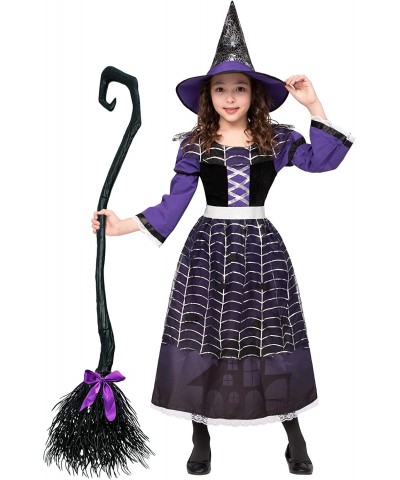 Girl Wicked Witch Costume Spider Web Skirt with Hat for Toddler Halloween Dress Up $27.37 Kids' Costumes