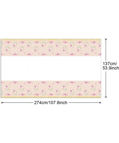 3 Pieces Tea Party Floral Tablecloth for Party Decoration Floral Plastic Rectangular Table Covers Flower Tablecloth for Tea P...