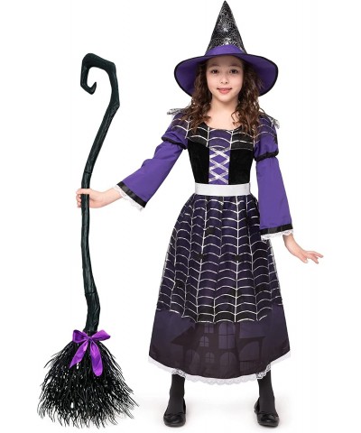 Girl Wicked Witch Costume Spider Web Skirt with Hat for Toddler Halloween Dress Up $27.37 Kids' Costumes