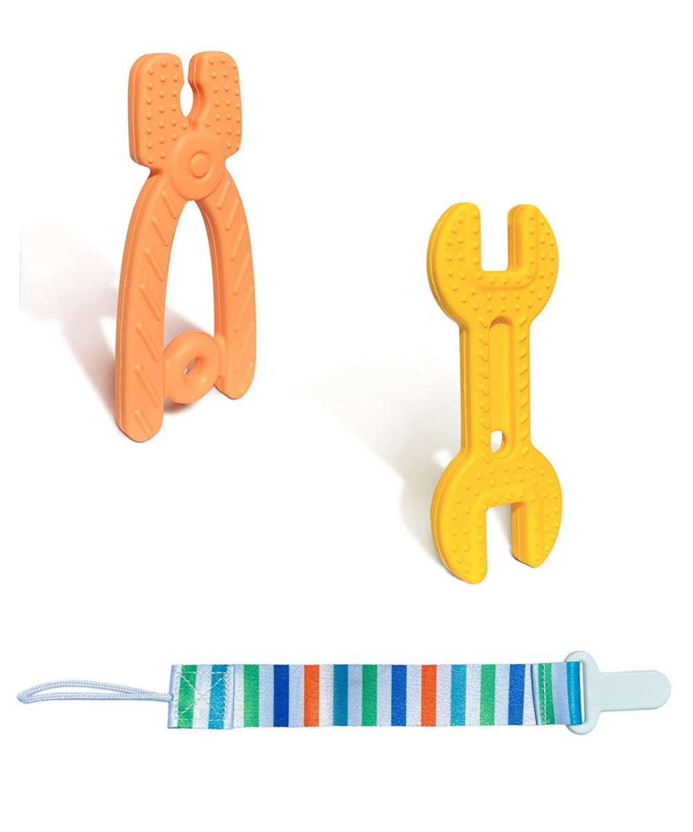 Baby Teether Toy Silicone Teething Toys Molars for 0-6 6-12 Months Infants Soft-Textured Freezable Baby Chew Toys with Pacifi...