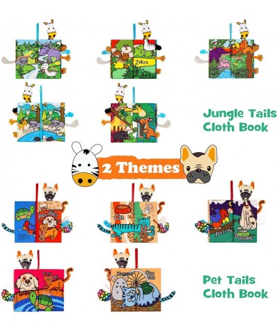 Baby Books 0-6 to 12 Months Infant Tummy Time Teething Toys Touch Feel Sensory Crinkle Cloth Soft Book Teether 3-18 Month Ear...