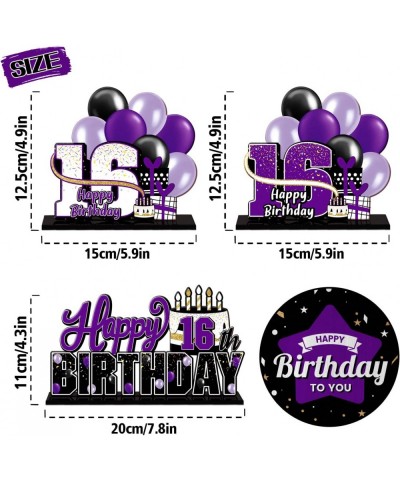 Happy 16th Birthday Purple Acrylic Table Topper Centerpieces Set - Cheers to Sixteen Years Old Birthday 16th Bday Party Gift ...