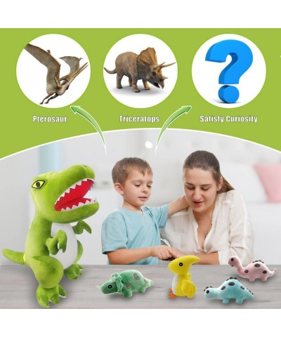 25.2 Inch Hatchable Plush Dinosaur Stuffed Animal T-Rex Mommy Stuffed Dinosaur with 4 Baby Dinosaur Plush Toys Hip with Zippe...