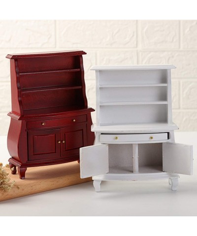 Mini 1/12 Scale Retro Cabinet Wooden Doll House Furniture Dollhouse Accessories Showcase Cabinet Cupboard Dollhouse Kitchen L...