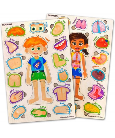 Wooden Puzzles for Kids Ages 3-5 – Montessori Toddlers Puzzles Ages 2-4 – Preschool Game Learning Human Body Parts Anatomy Sk...