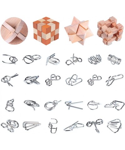 Brain Teaser Puzzle for Kids Adults Puzzle Games Wooden and Metal 3D Unlock Interlocking Puzzle Educational Toy 28Pcs $51.06 ...