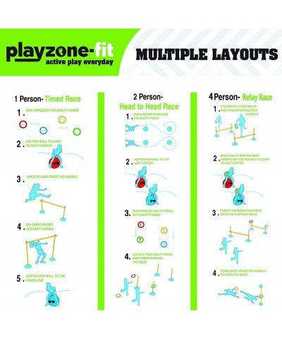 Playzone-fit Obstacle Race Set - Competition Obstacle Race Course for Children - Perfect Outdoor & Indoor Racing Obstacles fo...