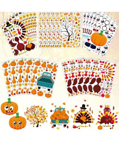 25 Pieces Make-A-Face Thanksgiving Sticker Mix and Match Thanksgiving Stickers Make A Turkey Stickers Thanksgiving Party Game...