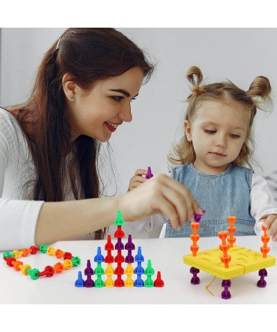 Rainbow Pegs and Board Deluxe 200pc Set Montessori Baby Toys Stacking and Lacing Pegs Baby and Toddler Toys Play and Learn ST...