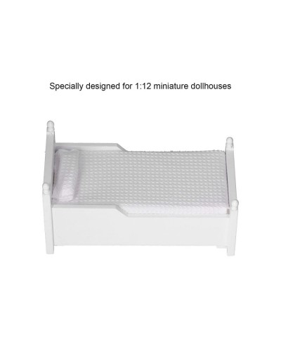 1:12 Dollhouse Bed Miniature Furniture Dollhouse Accessories for Decoration(White ) $43.22 Dollhouse Accessories