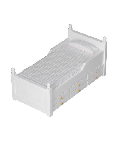 1:12 Dollhouse Bed Miniature Furniture Dollhouse Accessories for Decoration(White ) $43.22 Dollhouse Accessories