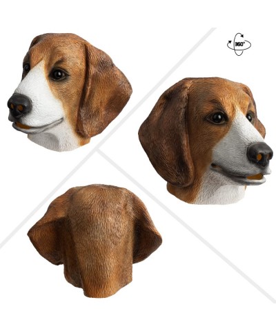 Beagle Mask Dog Head Animal Latex Full Head Realistic Masks Fancy Dress for Halloween Carnival Costume Party $20.42 Kids' Dre...