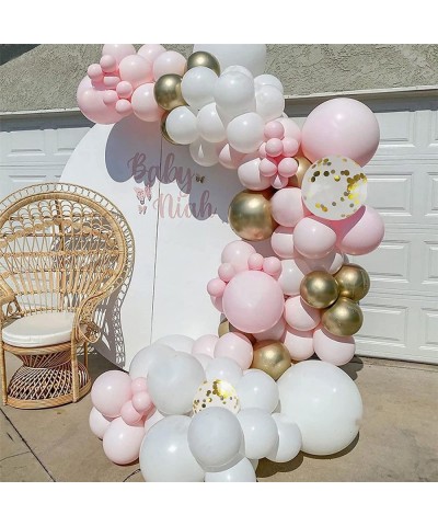 Pink Balloon Garland Arch Kit - 177pcs Pink Balloon Garland with Balloon Arch tape Balloon garland Strip and Ribbons Natural ...