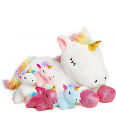 5 Pieces Unicorn Stuffed Animals for Girls Boys 3+ Years 1 Giant Mommy Unicorn with 4 Mini Baby Unicorns Cute Soft Plush Unic...