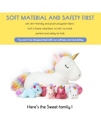 5 Pieces Unicorn Stuffed Animals for Girls Boys 3+ Years 1 Giant Mommy Unicorn with 4 Mini Baby Unicorns Cute Soft Plush Unic...