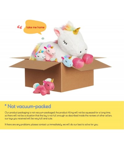 5 Pieces Unicorn Stuffed Animals for Girls Boys 3+ Years 1 Giant Mommy Unicorn with 4 Mini Baby Unicorns Cute Soft Plush Unic...