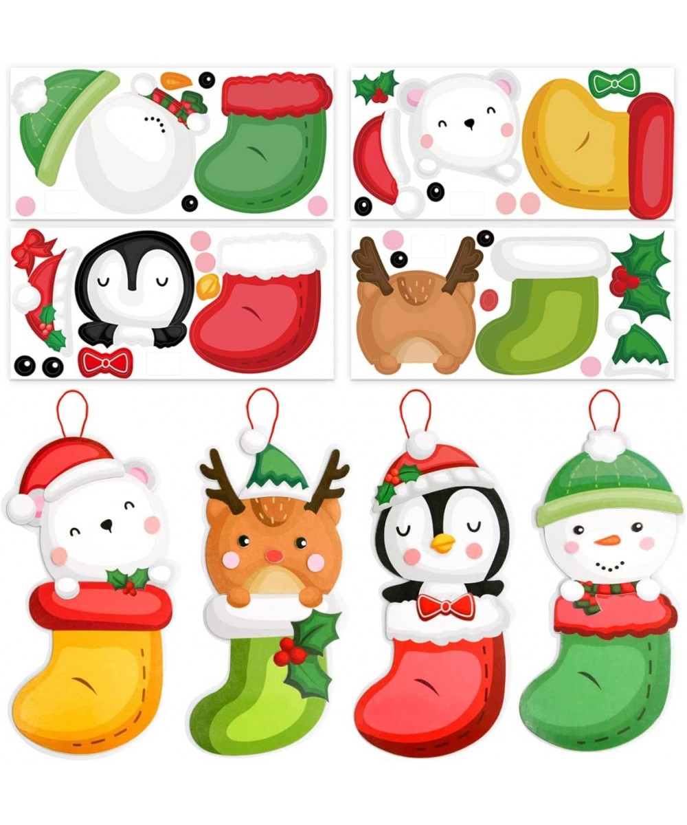 Christmas Stocking Ornament Craft Kit for Kids DIY Foam Hanging Decorations Christmas Tree Party Favor 12Pcs $16.71 Craft Kits