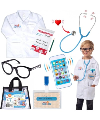 Doctor Kit for Kids for Kids Ages 3-7 Complete Kids Doctor Kit Includes Kids Doctor Coat Real Stethoscope Toy Phone Eyeglasse...