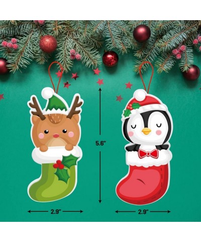 Christmas Stocking Ornament Craft Kit for Kids DIY Foam Hanging Decorations Christmas Tree Party Favor 12Pcs $16.71 Craft Kits