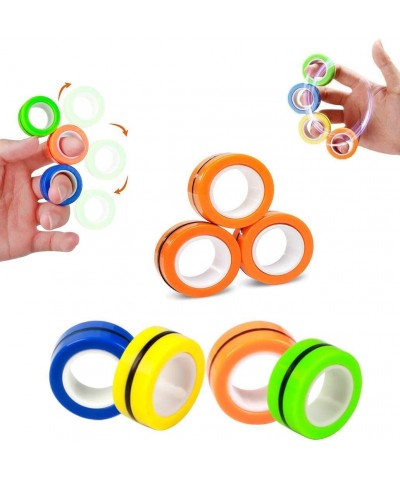 6PCS Magnetic Toys Magnetic Ring Toys Children Magnetic Fingertip Toys Magnetic Magic Rings Magnetic Bracelets Props Decompre...