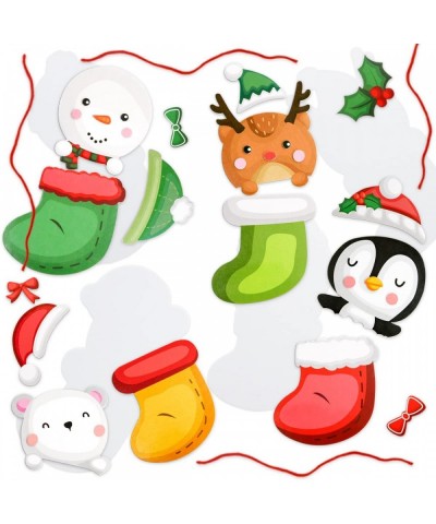 Christmas Stocking Ornament Craft Kit for Kids DIY Foam Hanging Decorations Christmas Tree Party Favor 12Pcs $16.71 Craft Kits