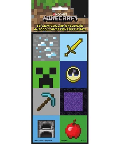 Minecraft Lenticular 3D Stickers | Assorted | 16 Pcs 4" X 7.75" Multicolor $13.17 Kids' Stickers