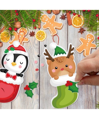 Christmas Stocking Ornament Craft Kit for Kids DIY Foam Hanging Decorations Christmas Tree Party Favor 12Pcs $16.71 Craft Kits