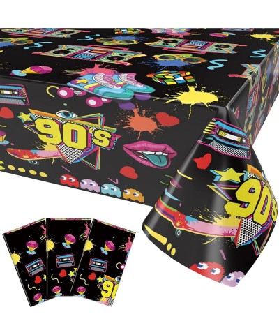 3 Pcs 90s Party Tablecloth 90s Birthday Party Decoration Hip Hop Party Tablecover Back to The 90s Tablecloth Throwback Birthd...