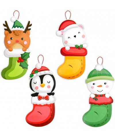 Christmas Stocking Ornament Craft Kit for Kids DIY Foam Hanging Decorations Christmas Tree Party Favor 12Pcs $16.71 Craft Kits