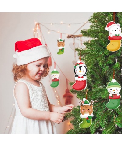 Christmas Stocking Ornament Craft Kit for Kids DIY Foam Hanging Decorations Christmas Tree Party Favor 12Pcs $16.71 Craft Kits