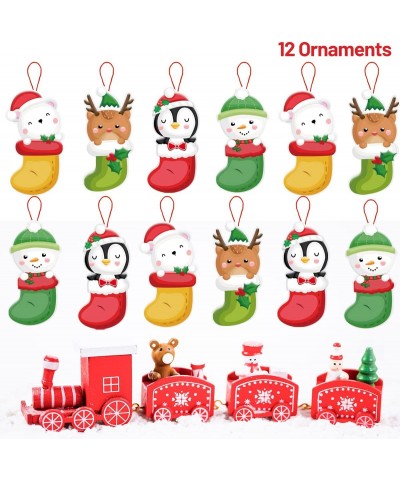 Christmas Stocking Ornament Craft Kit for Kids DIY Foam Hanging Decorations Christmas Tree Party Favor 12Pcs $16.71 Craft Kits