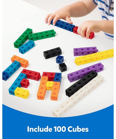 Math Cubes Manipulatives Number Counting Blocks with Activity Snap Linking Cube Math Construction Toy Gift for Preschool Kind...