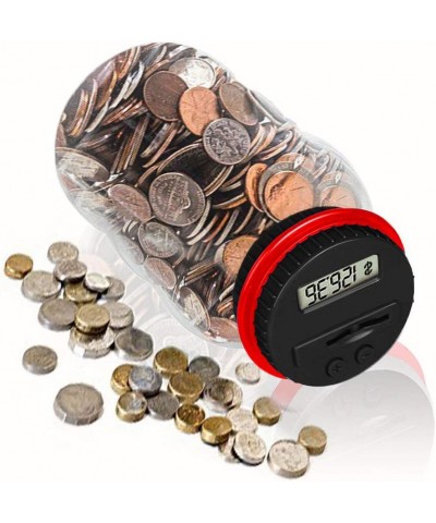 Clear Digital Coin Bank for U.S. Pennies Nickels Dimes Quarters Half Dollars Dollar Coins (Red) $23.01 Money & Banking Play Toys