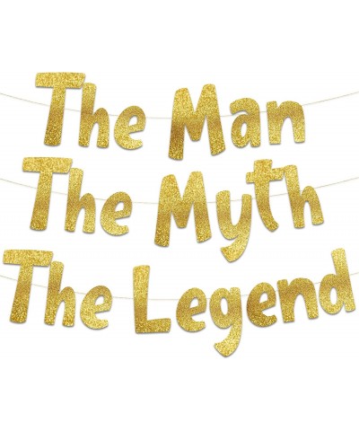 The Man The Myth The Legend Gold Glitter Banner – Men’s Birthday Bachelor Party Retirement Party Supplies Gifts and Decoratio...