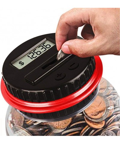 Clear Digital Coin Bank for U.S. Pennies Nickels Dimes Quarters Half Dollars Dollar Coins (Red) $23.01 Money & Banking Play Toys