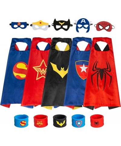 Superhero Dress Up Kids Costume Set 5 Satin Capes Slap Bracelets and Felt Masks Kids Boys Birthday Party Favourite $38.90 Kid...