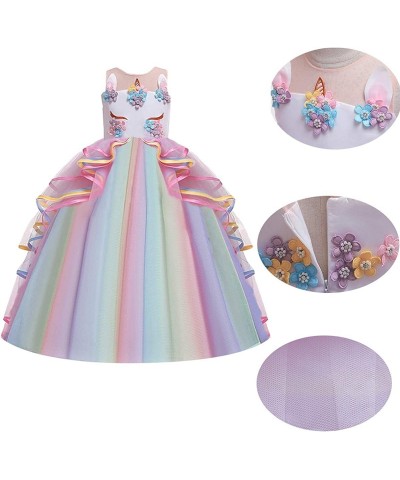 Girls Unicorn Birthday Costume Princess Sleeveless Tulle Dress Halloween Christmas Party Pageant Long Ball Gown $31.87 Kids' ...