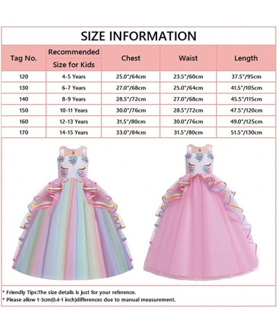 Girls Unicorn Birthday Costume Princess Sleeveless Tulle Dress Halloween Christmas Party Pageant Long Ball Gown $31.87 Kids' ...