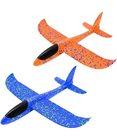 Flight Mode Foam Glider Plane 2pcs Aircraft Airplane Model Manual Throwing Airplane Toys Outdoor Sports Toys for Kids 48cm Bl...