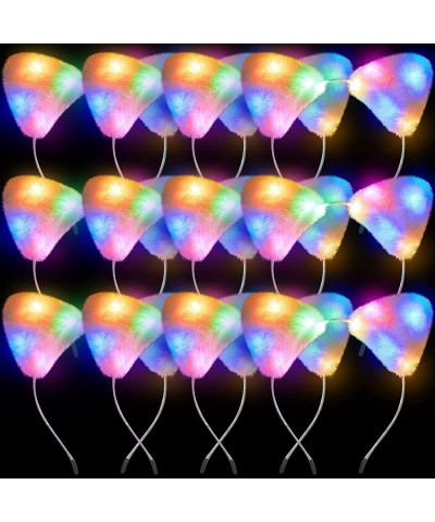 Light up Furry Kitty Headband LED Cat Ears Headband Cute Christmas Glow Party Hair Accessories for Women Girls (4 Pieces) $22...