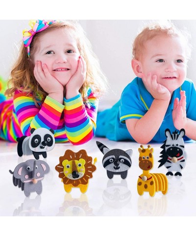 Animals Craft Kit - Educational Toys for Kids Felt Craft Kit Including 6 Wild Friends Elephant Zebra Panda Lion Raccoon Giraf...