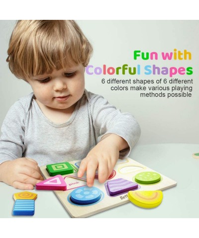 Wooden Colorful Shape Puzzle Preschool Gifts Toys for 1 2 3 Year Old Boys Girls Baby Infant Kid Learning Educational Travel T...