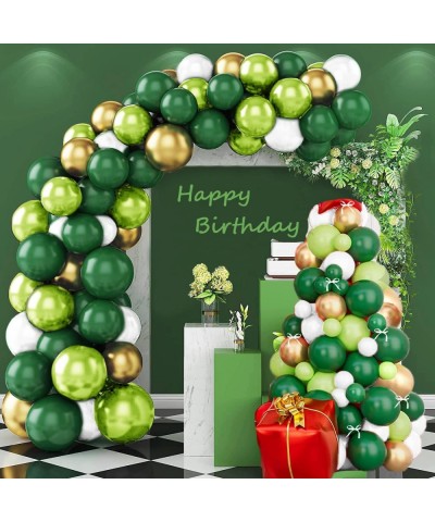 Christmas Tree Balloons Dark Green Lime Green Gold Balloon Garland Arch Jungle Dinosaur Safari Birthday Baby Shower Graduatio...