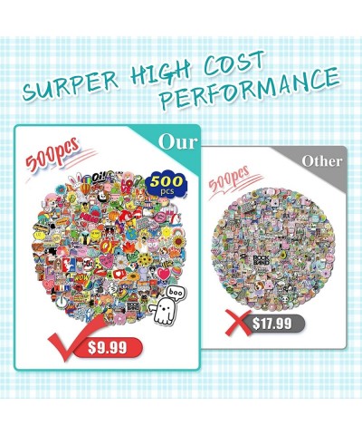 500 Pcs Random Stickers Pack Colorful Vinyl Waterproof Stickers Cute Aesthetic Stickers for Water Bottles Laptop Skateboard N...